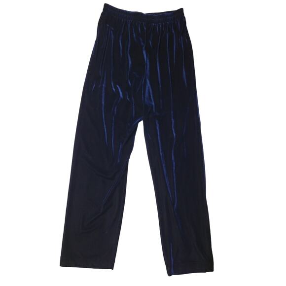 Vintage Blue Velvet Pull On Pants Women's 14 Holiday Party New Year's Eve Retro - Picture 1 of 5